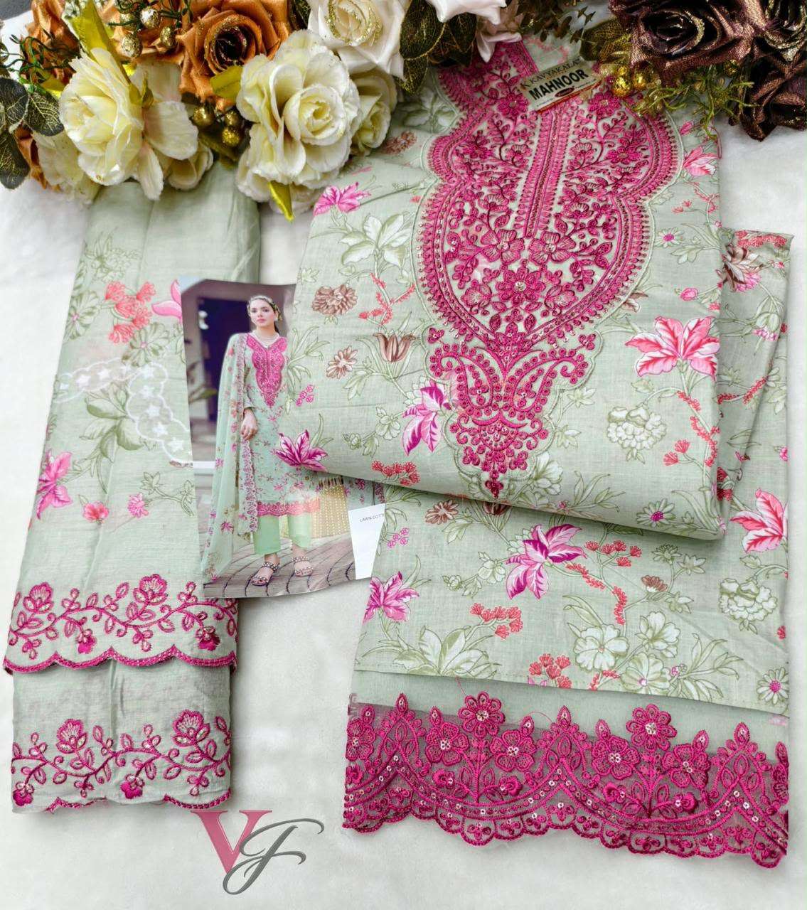 KAVYA‎‎ KALA MAHNOOR VOL 2 BRAND CATALOGUE LAWN COTTON DESIGNER NECK & LACE SUIT LADIES SHOP